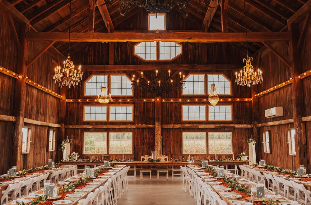 barn wedding reception space